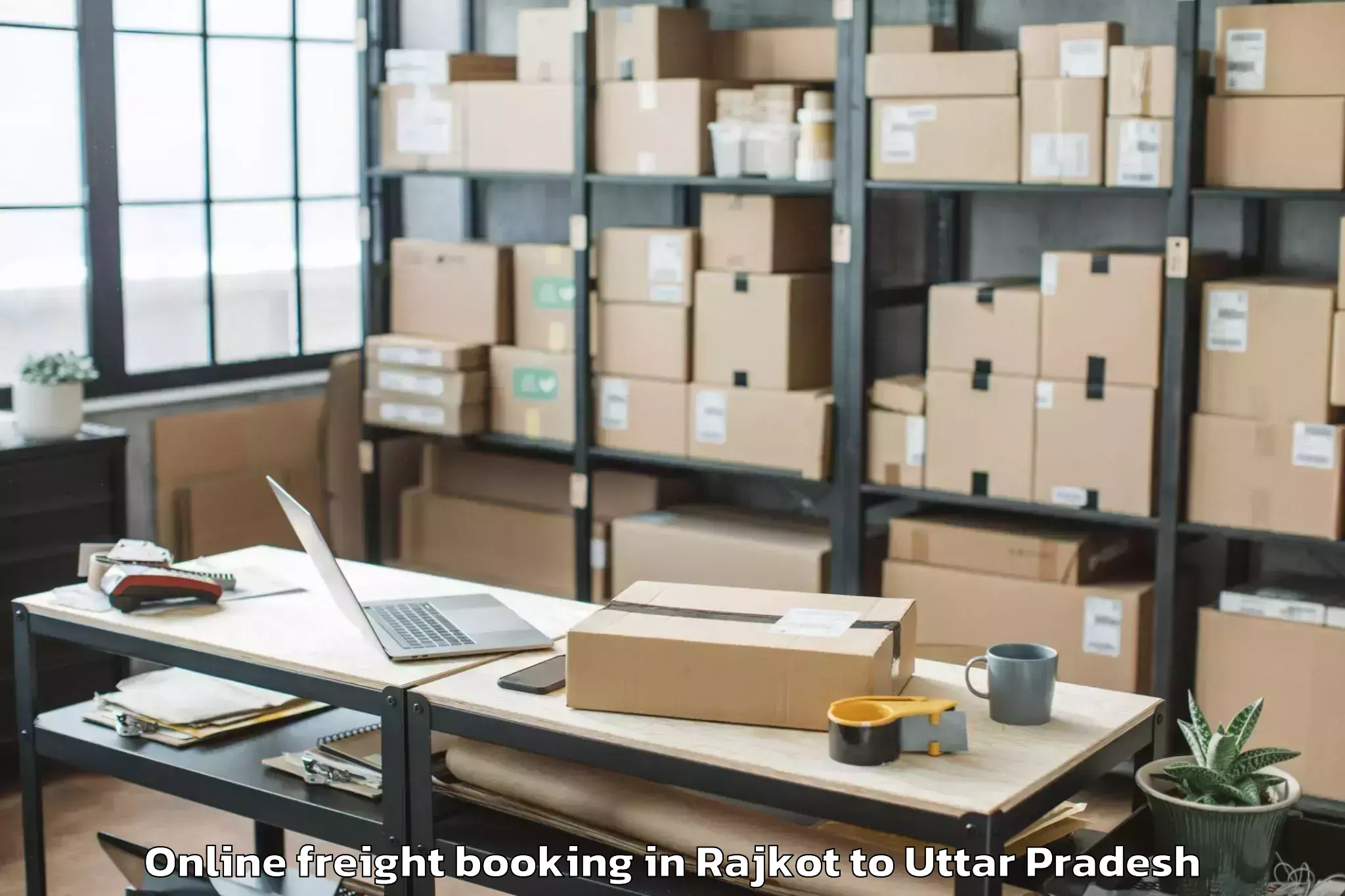 Book Rajkot to Era University Lucknow Online Freight Booking